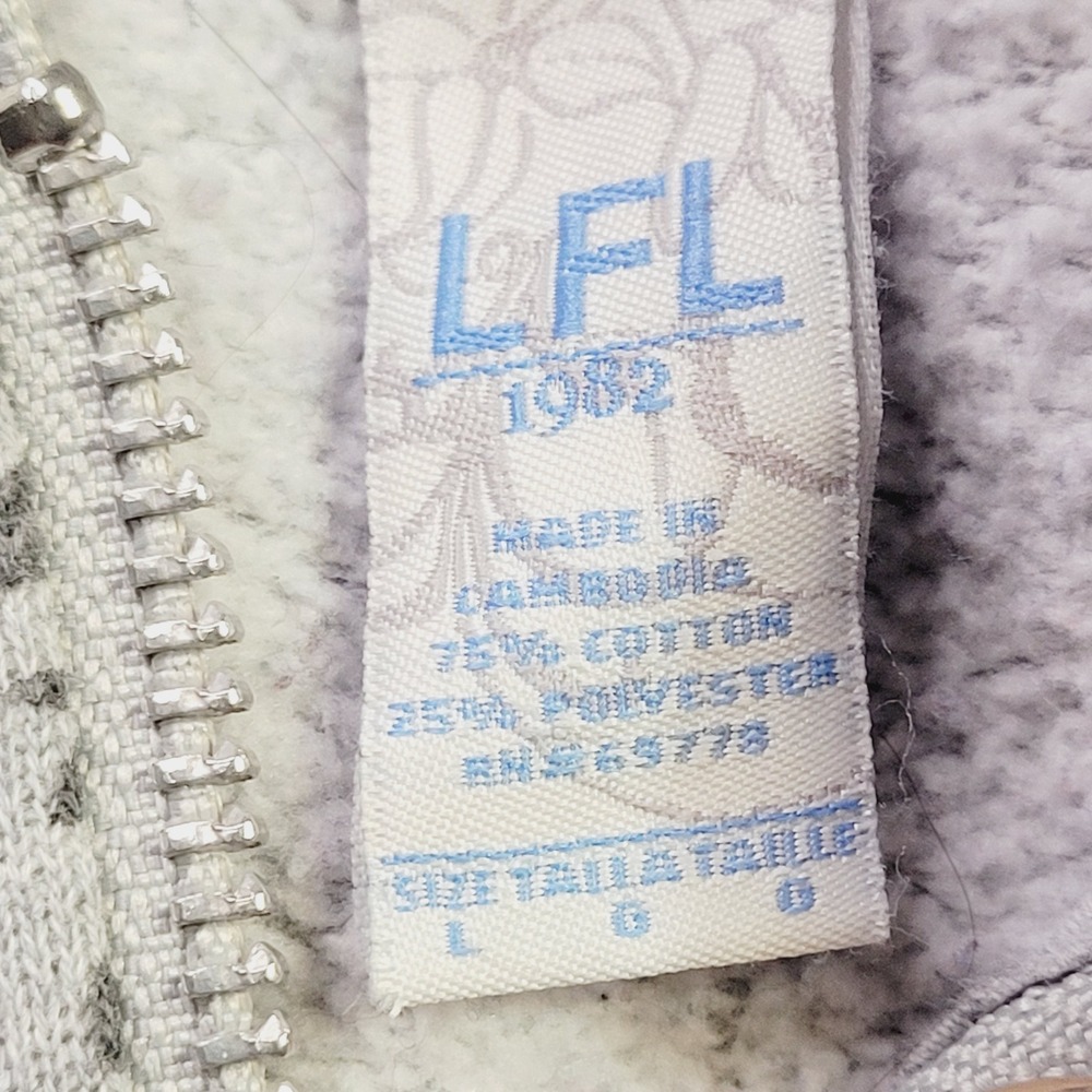 LFL Kids Full Zip Hoodie Size Large Grey Botanical Print Jacket K73 - Picture 15 of 15